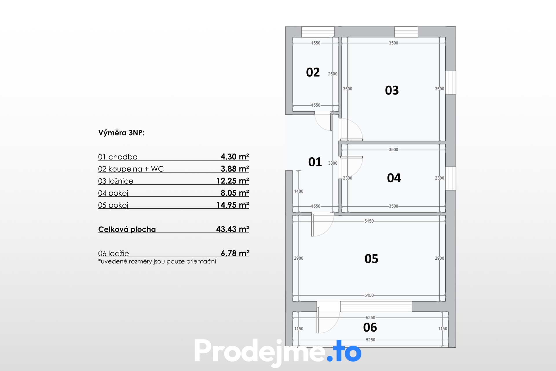 2D půdorys - 3.NP